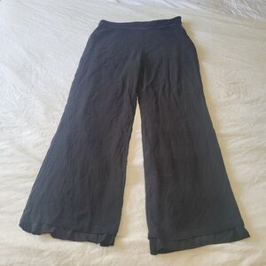 Sundance Wideleg Pants Bohemian Festival Palazzo Womens Size 10 Black Side Zip